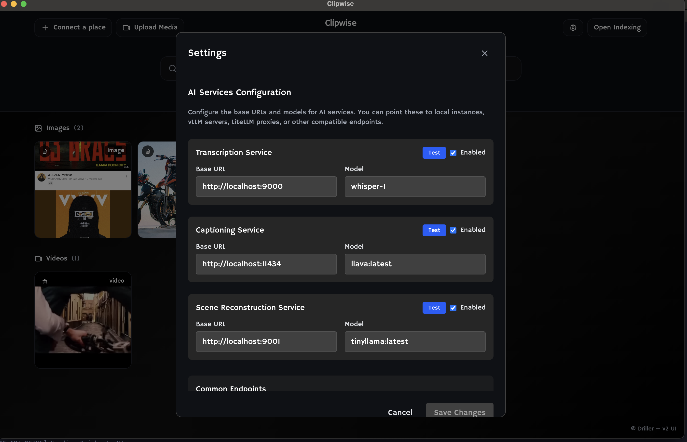 Cinestar settings screenshot